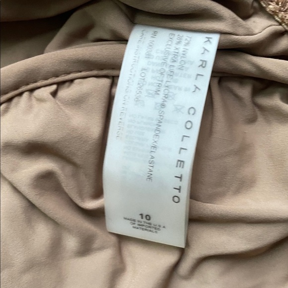 KARLA COLLETTO Basic Twist Tank One-Piece Swimsuit Womens Sz 10 Cocoa Tan - Picture 3 of 5